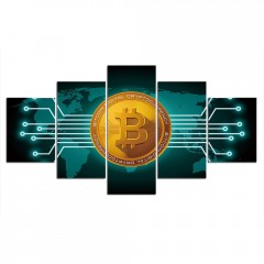 Etos ArtSailing Gallery 5 dílný obraz na plátně - Bitcoin