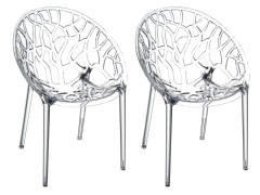 OMAXI Sada 2 stohovacích židlí CRYSTAL 621483