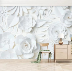 Solution Media 3D tapeta - Bílé květy MU3539