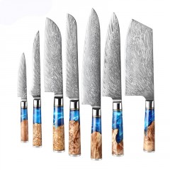 ETOS cz 7dílná sada kuchyňských nožů z damaškové oceli