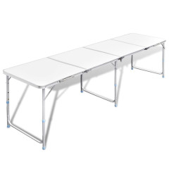 OMAXI Skládací kempingový stůl s nastavitelnou výškou 240 x 60 c m hliník 908364