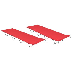 OMAXI Kempingové postele 2ks 180x60x19cm oxfordská látka ocel červené 136966