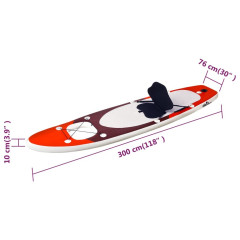 OMAXI Nafukovací SUP paddleboard a příslušenství červený 300x76x10cm 652114