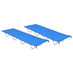 OMAXI Kempingové postele 2ks 180x60x19cm oxfordská látka a ocel modré 136942