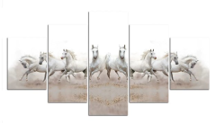 Etos ArtSailing Gallery 5 dílný obraz na plátně - Stádo koní