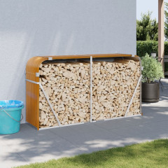 OMAXI Stojan na dřevo imitaci dřeva 180 x 45 x 100 cm pozinkovaná ocel 897291