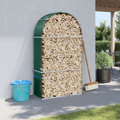 OMAXI Stojan na dřevo zelený 120 x 45 x 210 cm pozinkovaná ocel 896874