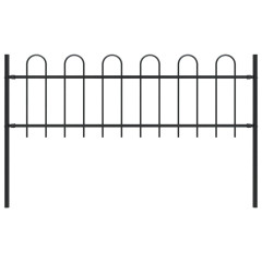 OMAXI Zahradní plot s obloučky ocelový 1,8 m černý 586953