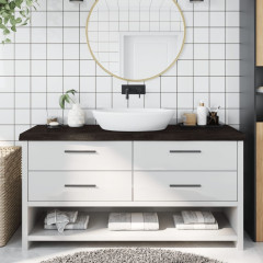 OMAXI Koupelnová deska tmavě hnědá 160x50x(2-6) cm ošetřený masiv 834296