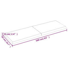 OMAXI Koupelnová deska tmavě hnědá 160x50x(2-6) cm ošetřený masiv 834296