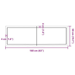 OMAXI Koupelnová deska tmavě hnědá 160x50x(2-6) cm ošetřený masiv 834296