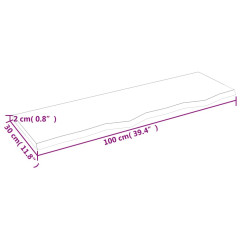 OMAXI Koupelnová deska světle hnědá 100 x 30 x 2 cm ošetřený masiv 833008