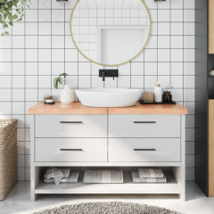OMAXI Koupelnová deska hnědá 140x50x(2-6) cm ošetřený masivní dřevo 833251