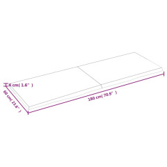OMAXI Koupelnová deska hnědá 180x60x(2-4) cm ošetřený masivní dřevo 833428