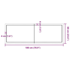 OMAXI Koupelnová deska hnědá 180x60x(2-4) cm ošetřený masivní dřevo 833428