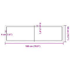 OMAXI Koupelnová deska hnědá 180x50x(2-4) cm ošetřený masivní dřevo 833404