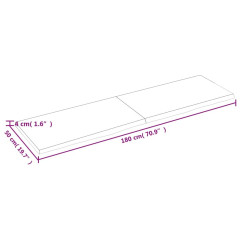 OMAXI Koupelnová deska tmavě hnědá 180x50x(2-4) cm ošetřený masiv 834364