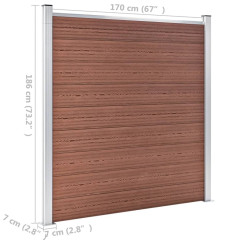 OMAXI Zahradní plot WPC 353 x 186 cm hnědý 908540