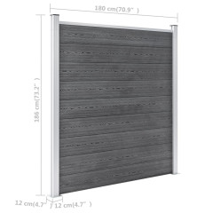 OMAXI Zahradní plot WPC 1564 x 186 cm šedý 908793