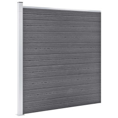 OMAXI Plotová sada WPC 7 čtvercových + 1 šikmý díl 1311 x 186 cm šedá 908861