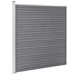 OMAXI Plotová sada WPC 7 čtvercových + 1 šikmý díl 1311 x 186 cm šedá 908861