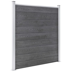 OMAXI Plotová sada WPC 7 čtvercových + 1 šikmý díl 1311 x 186 cm šedá 908861