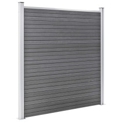 OMAXI Plotová sada WPC 7 čtvercových + 1 šikmý díl 1311 x 186 cm šedá 908861