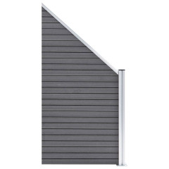 OMAXI Plotová sada WPC 7 čtvercových + 1 šikmý díl 1311 x 186 cm šedá 908861