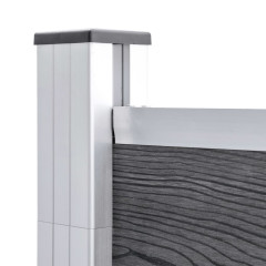 OMAXI Plotová sada WPC 7 čtvercových + 1 šikmý díl 1311 x 186 cm šedá 908861