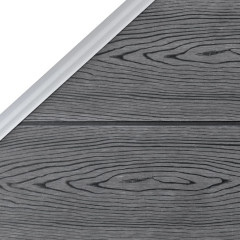 OMAXI Plotová sada WPC 7 čtvercových + 1 šikmý díl 1311 x 186 cm šedá 908861