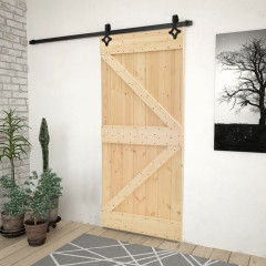OMAXI Posuvné dveře se setem kování 80 x 210 cm masivní borové dřevo 173312