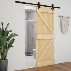 OMAXI Posuvné dveře se setem kování 80 x 210 cm masivní borové dřevo 173312