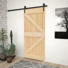 OMAXI Posuvné dveře se setem kování 100 x 210 cm masivní borové dřevo 173473