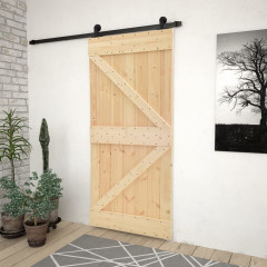 OMAXI Posuvné dveře se setem kování 90 x 210 cm masivní borové dřevo 173404