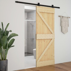 OMAXI Posuvné dveře se setem kování 90 x 210 cm masivní borové dřevo 173404
