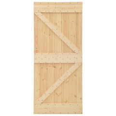 OMAXI Posuvné dveře se setem kování 90 x 210 cm masivní borové dřevo 182475