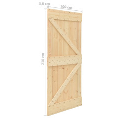 OMAXI Posuvné dveře se setem kování 100 x 210 cm masivní borové dřevo 182567