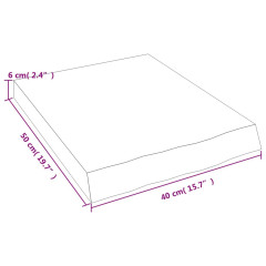 OMAXI Koupelnová deska 40x50x(2-6) cm neošetřené masivní dřevo 831769