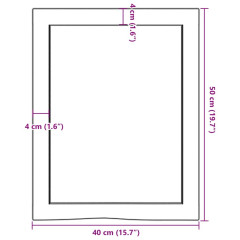 OMAXI Koupelnová deska 40x50x(2-6) cm neošetřené masivní dřevo 831769