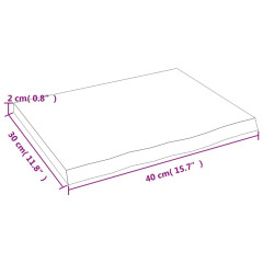 OMAXI Koupelnová deska 40 x 30 x 2 cm neošetřené masivní dřevo 831684