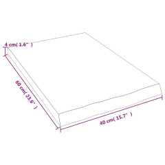 OMAXI Koupelnová deska 40x60x(2-4) cm neošetřené masivní dřevo 831783