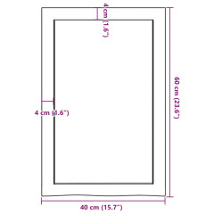 OMAXI Koupelnová deska 40x60x(2-4) cm neošetřené masivní dřevo 831783