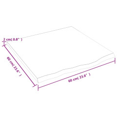 OMAXI Koupelnová deska světle hnědá 60 x 60 x 2 cm ošetřený masiv 832858