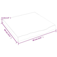 OMAXI Koupelnová deska hnědá 60x60x(2-6) cm ošetřený masivní dřevo 832872