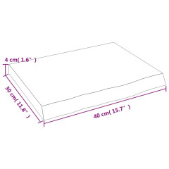 OMAXI Koupelnová deska tmavě hnědá 40x30x(2-4) cm ošetřený masiv 833619