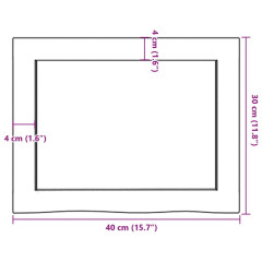 OMAXI Koupelnová deska tmavě hnědá 40x30x(2-4) cm ošetřený masiv 833619