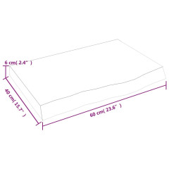 OMAXI Koupelnová deska tmavě hnědá 60x40x (2-6) cm ošetřený masiv 833770