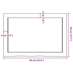 OMAXI Koupelnová deska tmavě hnědá 60x40x (2-6) cm ošetřený masiv 833770