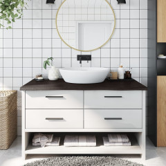 OMAXI Koupelnová deska tmavě hnědá 100x50x(2-4) cm ošetřený masivní 834036