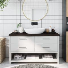 OMAXI Koupelnová deska tmavě hnědá 100x30x(2-6) cm ošetřený masivní 833985
